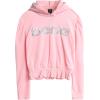 imagebebe Girls Sweatsuit  2 Piece Ribbed Velour Hoodie Sweatshirt and Open Bottom Sweatpants  Smock Waist Tracksuit Set 712Pink