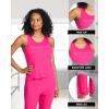 imagebebe Womens Short Sleeve Shirt and Lounge Skinny Pajama Pants with Pockets Sleepwear SetFuchsia Purple