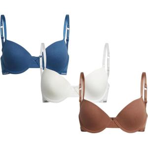 imagebebe Girls Training Bra  3 Pack Soft Molded Bra with Adjustable Straps  Training Bra for Girls A CupB CupNavyTaupe