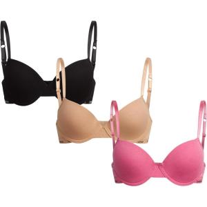 imagebebe Girls Training Bra  3 Pack Soft Molded Bra with Adjustable Straps  Training Bra for Girls A CupB CupRose