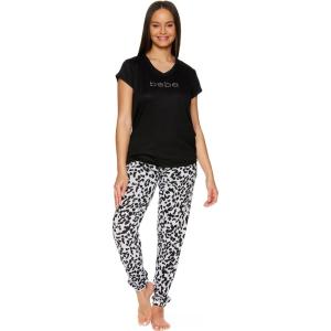 imagebebe Womens PJs Sets 2 Piece with Tee and Pajama PantsWomens Sleepwear Ladies Pajamas SetsBlack 1
