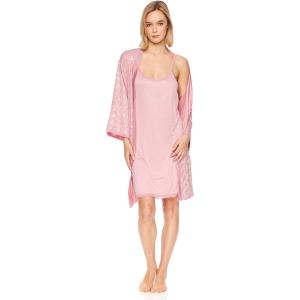imagebebe Womens Pajama Lounge Chemise Nightgown ampamp Belted Wrap Robe Sleep Travel SetMauve