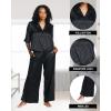 imagebebe Womens PJs Sets Jacquard Satin Bridesmaid Pajama Lounge SetWomens Sleepwear Ladies GiftsBlack Beauty 1
