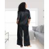 imagebebe Womens PJs Sets Jacquard Satin Bridesmaid Pajama Lounge SetWomens Sleepwear Ladies GiftsBlack Beauty 1