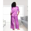 imagebebe Womens PJs Sets Jacquard Satin Bridesmaid Pajama Lounge SetWomens Sleepwear Ladies GiftsIris Orchid 1