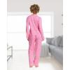 imagebebe Button Down Pajamas for Women Long Sleeve Button Up Pajamas with Pants Ladies Sleepwear PJ SetAurora Pink