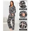 imagebebe Button Down Pajamas for Women Long Sleeve Button Up Pajamas with Pants Ladies Sleepwear PJ SetBlack 24