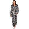 imagebebe Button Down Pajamas for Women Long Sleeve Button Up Pajamas with Pants Ladies Sleepwear PJ SetBlack 24