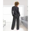 imagebebe Button Down Pajamas for Women Long Sleeve Button Up Pajamas with Pants Ladies Sleepwear PJ SetBlack Beauty