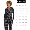 imagebebe Button Down Pajamas for Women Long Sleeve Button Up Pajamas with Pants Ladies Sleepwear PJ SetBlack Beauty