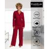 imagebebe Button Down Pajamas for Women Long Sleeve Button Up Pajamas with Pants Ladies Sleepwear PJ SetCrimson