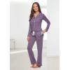 imagebebe Button Down Pajamas for Women Long Sleeve Button Up Pajamas with Pants Ladies Sleepwear PJ SetMidnight Lavender
