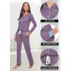 imagebebe Button Down Pajamas for Women Long Sleeve Button Up Pajamas with Pants Ladies Sleepwear PJ SetMidnight Lavender