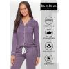 imagebebe Button Down Pajamas for Women Long Sleeve Button Up Pajamas with Pants Ladies Sleepwear PJ SetMidnight Lavender
