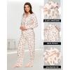 imagebebe Button Down Pajamas for Women Long Sleeve Button Up Pajamas with Pants Ladies Sleepwear PJ SetPale Peach