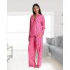 imagebebe Button Down Pajamas for Women Long Sleeve Button Up Pajamas with Pants Ladies Sleepwear PJ SetPretty in Pink
