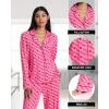 imagebebe Button Down Pajamas for Women Long Sleeve Button Up Pajamas with Pants Ladies Sleepwear PJ SetPretty in Pink
