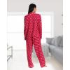 imagebebe Button Down Pajamas for Women Long Sleeve Button Up Pajamas with Pants Ladies Sleepwear PJ SetRed