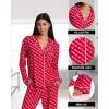 imagebebe Button Down Pajamas for Women Long Sleeve Button Up Pajamas with Pants Ladies Sleepwear PJ SetRed