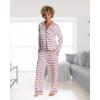 imagebebe Button Down Pajamas for Women Long Sleeve Button Up Pajamas with Pants Ladies Sleepwear PJ SetRose Shadow