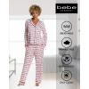 imagebebe Button Down Pajamas for Women Long Sleeve Button Up Pajamas with Pants Ladies Sleepwear PJ SetRose Shadow