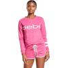 imagebebe Womens Athletic Long Sleeve Shirt and Lounge Pajama Shorts Sleepwear Pjs SetRose Violet