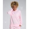 imagebebe French Terry Hoodies for Women Pullover Sweatshirts for Women Comfy and Cute Sweatshirt Regular and Plus SizePink Rose W Hood