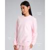 imagebebe French Terry Sweatshirt for Women Crewneck Sweatshirts for Women Sweatshirt LoungewearPink Rose