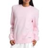 imagebebe French Terry Sweatshirt for Women Crewneck Sweatshirts for Women Sweatshirt LoungewearPink Rose