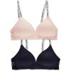 imagebebe Girls 2Pack Logo Strap Bra  PinkMulti 32b
