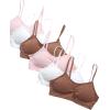 imagebebe Girls Bras  6 Pack Lightweight Seamless Training Bra for Girls with Removable Pads Tag Free Bras for Teens SLPink Toffee