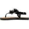 imagebebe Girls Sandals  Open Toe Summer Flat Dress Shoes Snap Buckle Sandals with Chiffon Flower Design and Cushioned SoleBlack