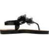 imagebebe Girls Sandals  Open Toe Summer Flat Dress Shoes Snap Buckle Sandals with Chiffon Flower Design and Cushioned SoleBlack