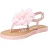 imagebebe Girls Sandals  Open Toe Summer Flat Dress Shoes Snap Buckle Sandals with Chiffon Flower Design and Cushioned SoleBlush