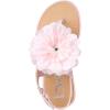 imagebebe Girls Sandals  Open Toe Summer Flat Dress Shoes Snap Buckle Sandals with Chiffon Flower Design and Cushioned SoleBlush