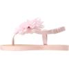imagebebe Girls Sandals  Open Toe Summer Flat Dress Shoes Snap Buckle Sandals with Chiffon Flower Design and Cushioned SoleBlush