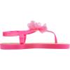 imagebebe Girls Sandals  Open Toe Summer Flat Dress Shoes Snap Buckle Sandals with Chiffon Flower Design and Cushioned SoleFuchsia