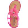 imagebebe Girls Sandals  Open Toe Summer Flat Dress Shoes Snap Buckle Sandals with Chiffon Flower Design and Cushioned SoleFuchsia