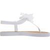 imagebebe Girls Sandals  Open Toe Summer Flat Dress Shoes Snap Buckle Sandals with Chiffon Flower Design and Cushioned SoleIvory