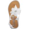 imagebebe Girls Sandals  Open Toe Summer Flat Dress Shoes Snap Buckle Sandals with Chiffon Flower Design and Cushioned SoleIvory