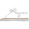 imagebebe Girls Sandals  Open Toe Summer Flat Dress Shoes Snap Buckle Sandals with Chiffon Flower Design and Cushioned SoleIvory