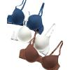 imagebebe Girls Training Bra  3 Pack Soft Molded Bra with Adjustable Straps  Training Bra for Girls A CupB CupNavyTaupe