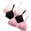 imagebebe Girls Training Bra  3 Pack Training Bras Seamless Wireless Adjustable Straps Girls Padded Bras Kids Teens 30A34ACandy Pink