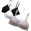 imagebebe Girls Training Bra  3 Pack Wire Free Soft Microfiber Molded Bra with Adjustable Straps A CupB CupBlack White