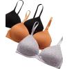 imagebebe Girls Training Bra  3 Pack Wire Free Soft Microfiber Molded Bra with Adjustable Straps A CupB CupLight Heather Grey