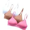 imagebebe Girls Training Bra  3 Pack Wire Free Soft Microfiber Molded Bra with Adjustable Straps A CupB CupTawny