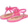 imagebebe Girls Sandals  Open Toe Summer Flat Dress Shoes Snap Buckle Sandals with Chiffon Flower Design and Cushioned SoleFuchsia