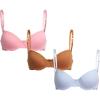 imagebebe Girls Training Bra  3 Pack Soft Molded Bra with Adjustable Straps  Training Bra for Girls A CupB CupTan