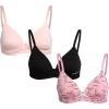 imagebebe Girls Training Bra  3 Pack Training Bras Seamless Wireless Adjustable Straps Girls Padded Bras Kids Teens 30A34ACandy Pink