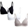 imagebebe Girls Training Bra  3 Pack Wire Free Soft Microfiber Molded Bra with Adjustable Straps A CupB CupBlack White